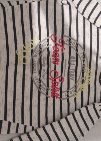 Diğer Gri Çizgili Uzun Kollu çocuk Sweatshirt