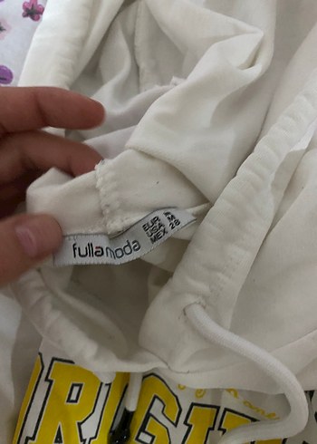 Beyaz Kapüşonlu Baskılı Sweatshirt - Görsel 2