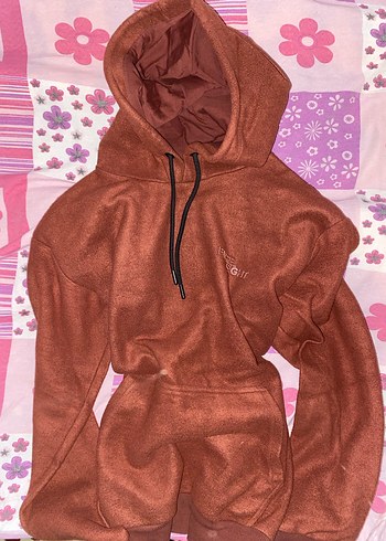 Kahverengi Kapüşonlu Kadın Sweatshirt - Görsel 2