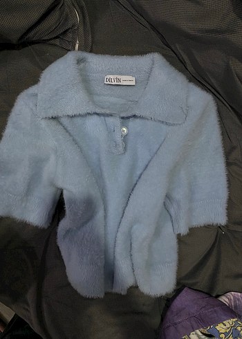 Dilvin mavi kısa kollu kazak - Görsel 2