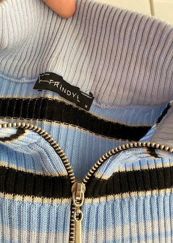 Uzun Kollu Yüksek Yaka Çizgili Kadın elbise - Görsel 2