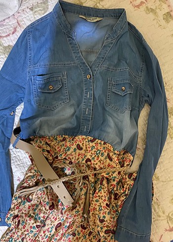 Bel Detaylı Bohem Mavi Hamile Eteği - Görsel 2