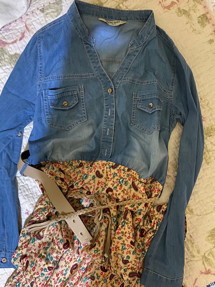 Bel Detaylı Bohem Mavi Hamile Eteği - Görsel 2