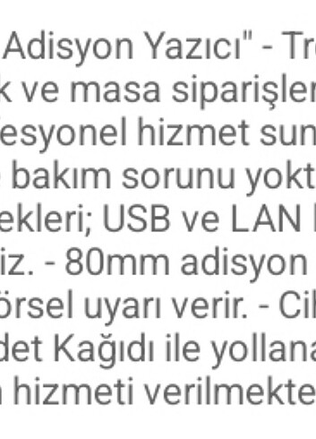 Beden Renk Birch CP-Q1UN Termal adisyon yazıcı.