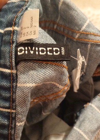 Çizgili Jean Kadın Kısa etek - Görsel 3