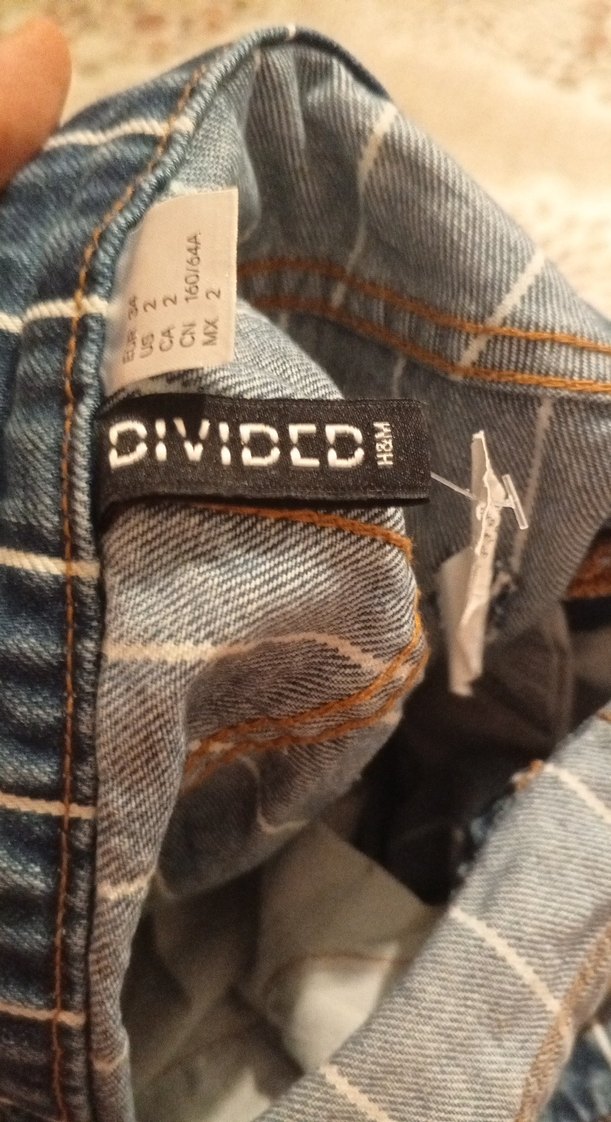 Çizgili Jean Kadın Kısa etek - Görsel 3