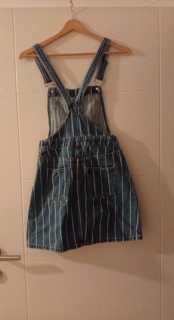 Çizgili Jean Kadın Kısa etek - Görsel 2