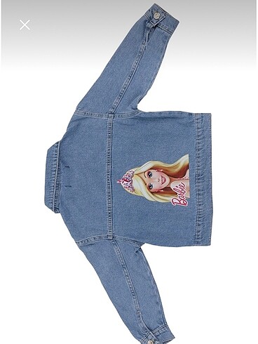Zara Kız çocuk Barbie baskılı kot ceket