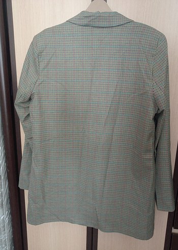 Gri Düğmeli Kadın Blazer Ceket - Görsel 3