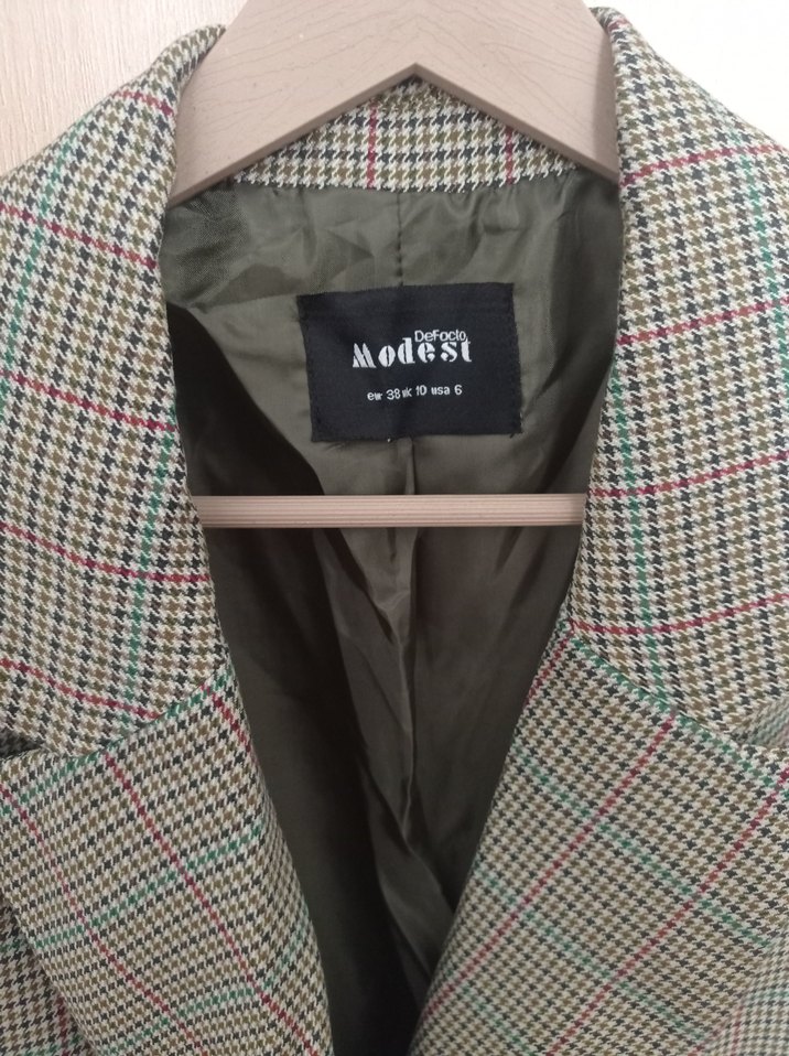 Gri Düğmeli Kadın Blazer Ceket - Görsel 2