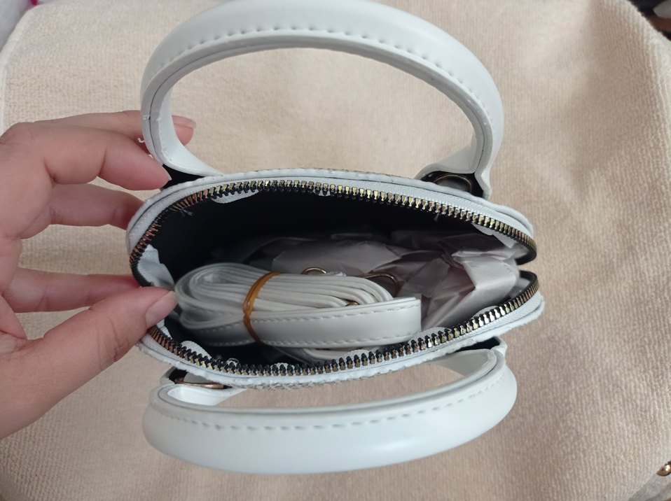 Gri Beyaz Modern Klasik Kadın Çanta - Görsel 2