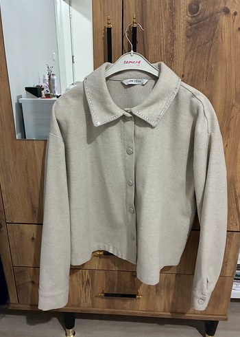 LC Waikiki Bej Minimal Dugmeli Triko Ceket