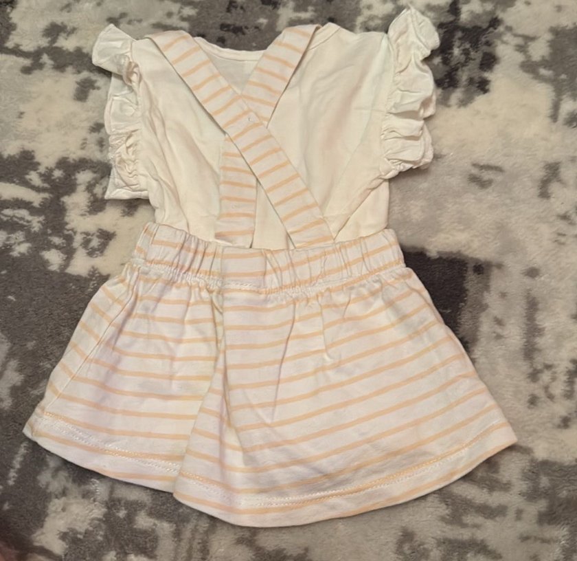 Beyaz  Kız Bebek Takımı 3-6 ay - Görsel 3