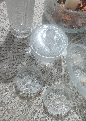 Kesme (kristal) vazo şekerlik meyvalık takım - Görsel 4