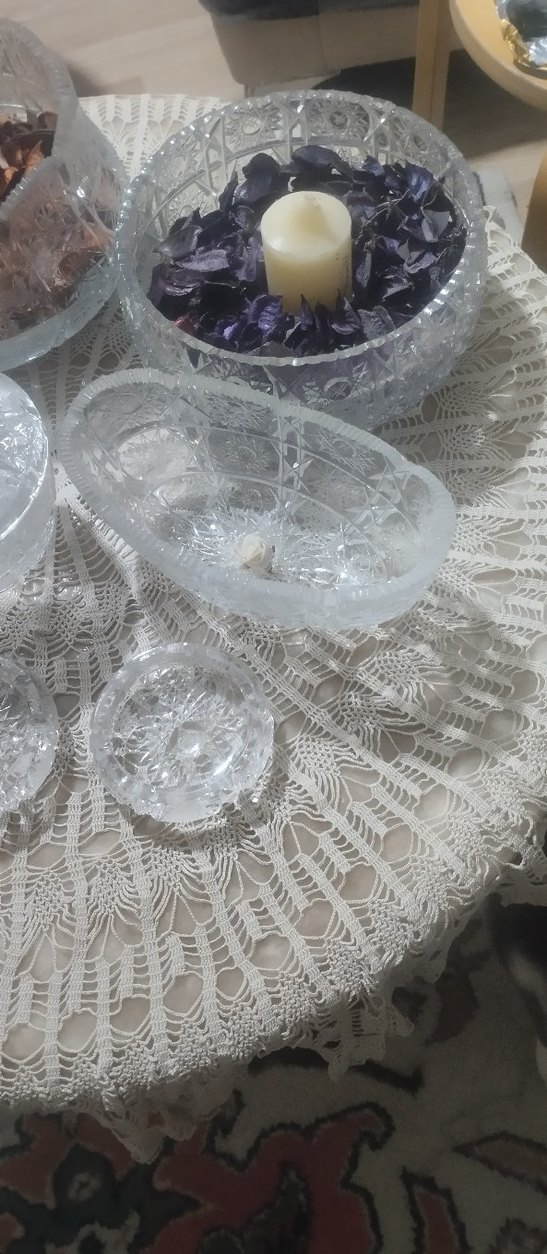 Kesme (kristal) vazo şekerlik meyvalık takım - Görsel 2