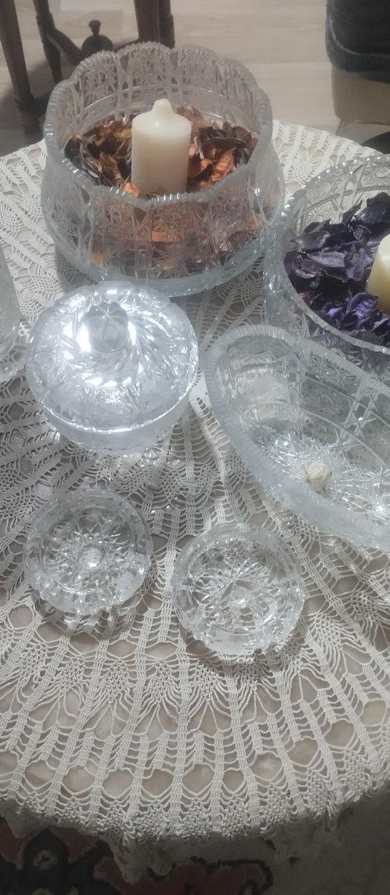 Kesme (kristal) vazo şekerlik meyvalık takım - Görsel 3