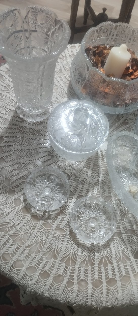 Kesme (kristal) vazo şekerlik meyvalık takım - Görsel 4