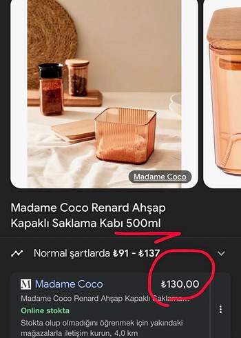 Madame Coco Ahşap Kapaklı Saklama Kabı 500ml