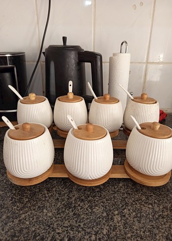 Beyaz Seramik Baharatlık Seti - Görsel 3