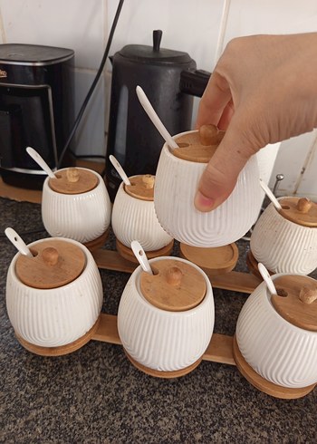 Beyaz Seramik Baharatlık Seti - Görsel 4