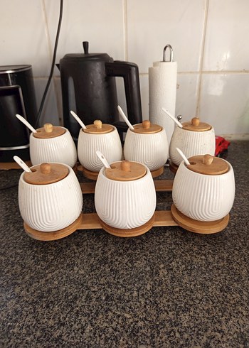 Beyaz Seramik Baharatlık Seti - Görsel 7