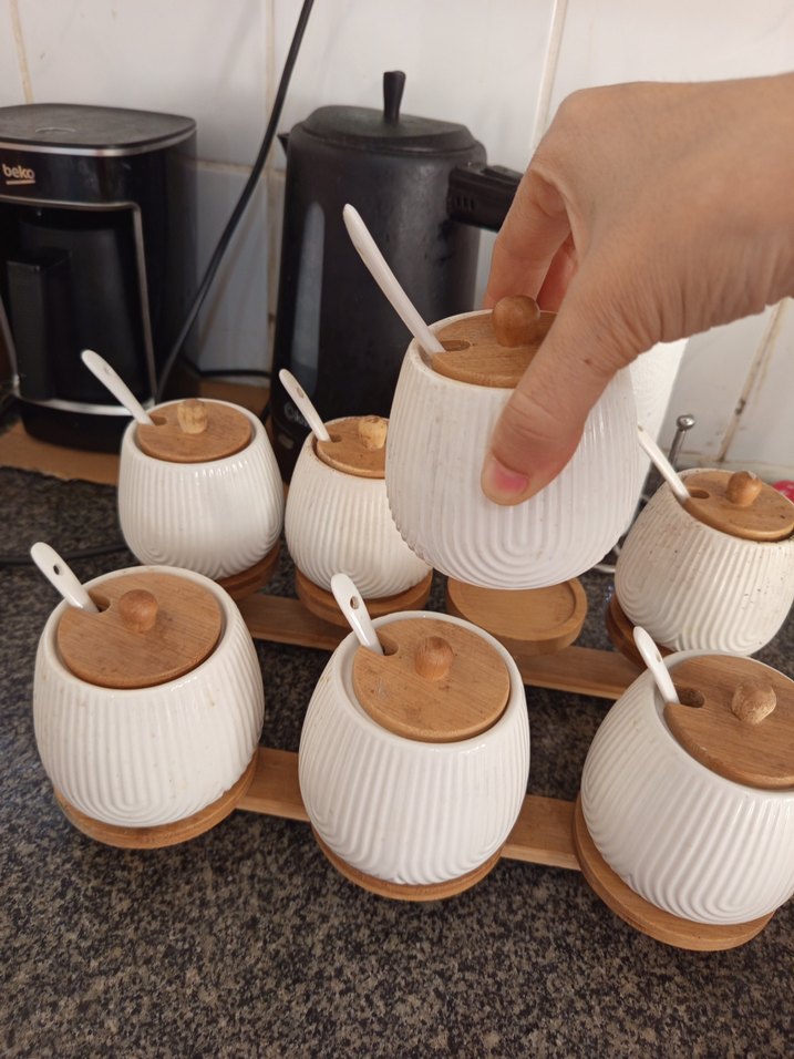 Beyaz Seramik Baharatlık Seti - Görsel 4