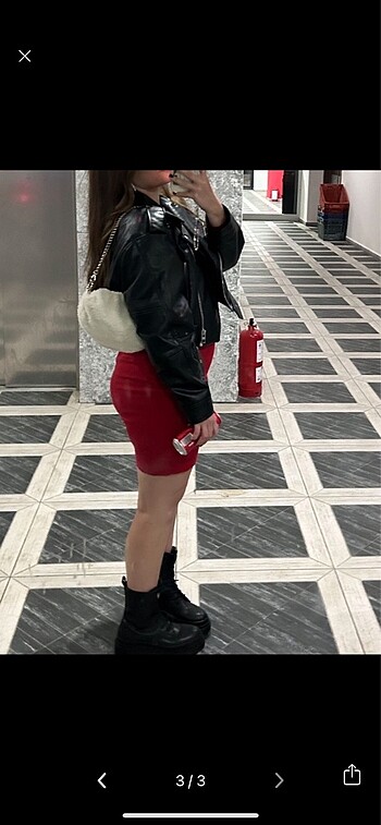 m Beden Kırmızı fitilli elbise