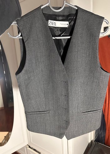 Gri Düğmeli Kadın Yelek - Zara - Görsel 2