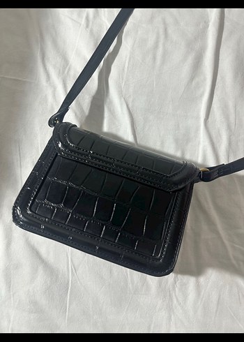 Siyah Yılan Desenli Deri Kadın Çanta ZARA - Görsel 2