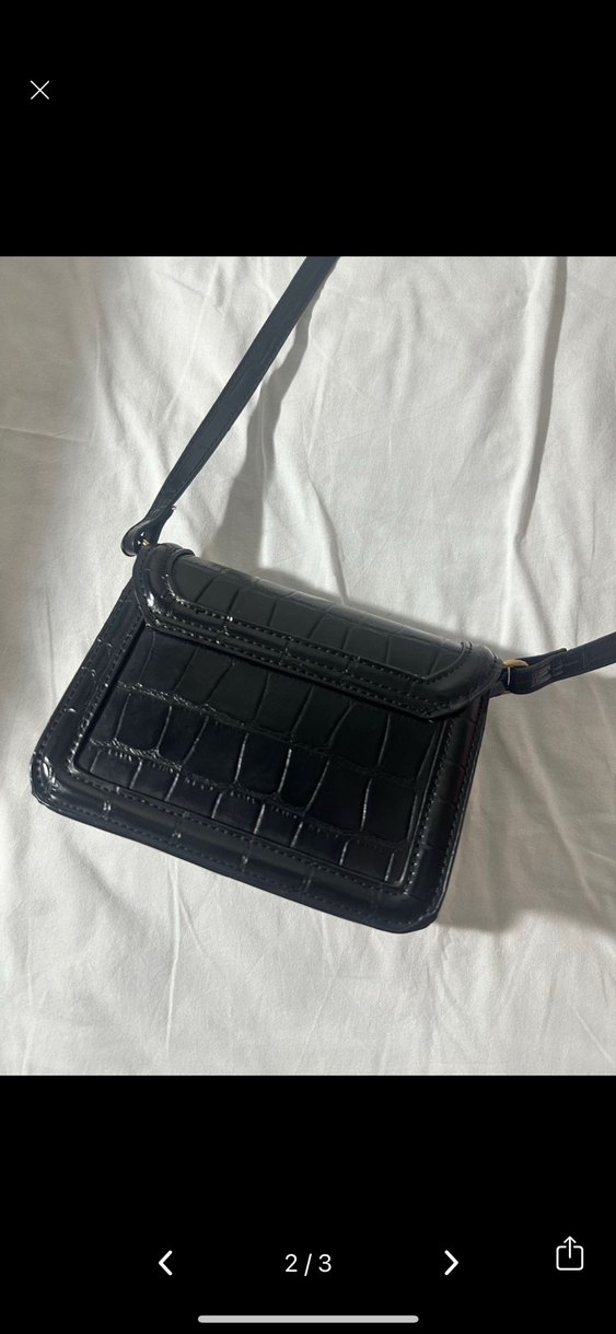 Siyah Yılan Desenli Deri Kadın Çanta ZARA - Görsel 2