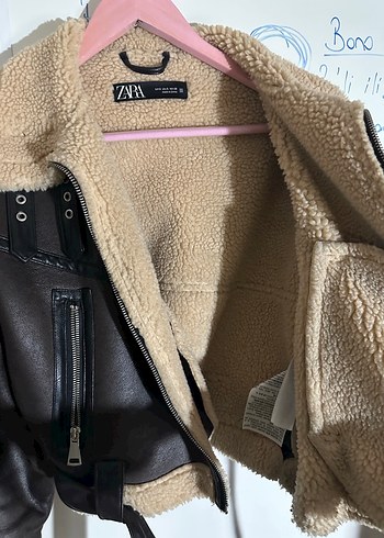 Kahverengi Kürklü Deri Mini Ceket - Görsel 2