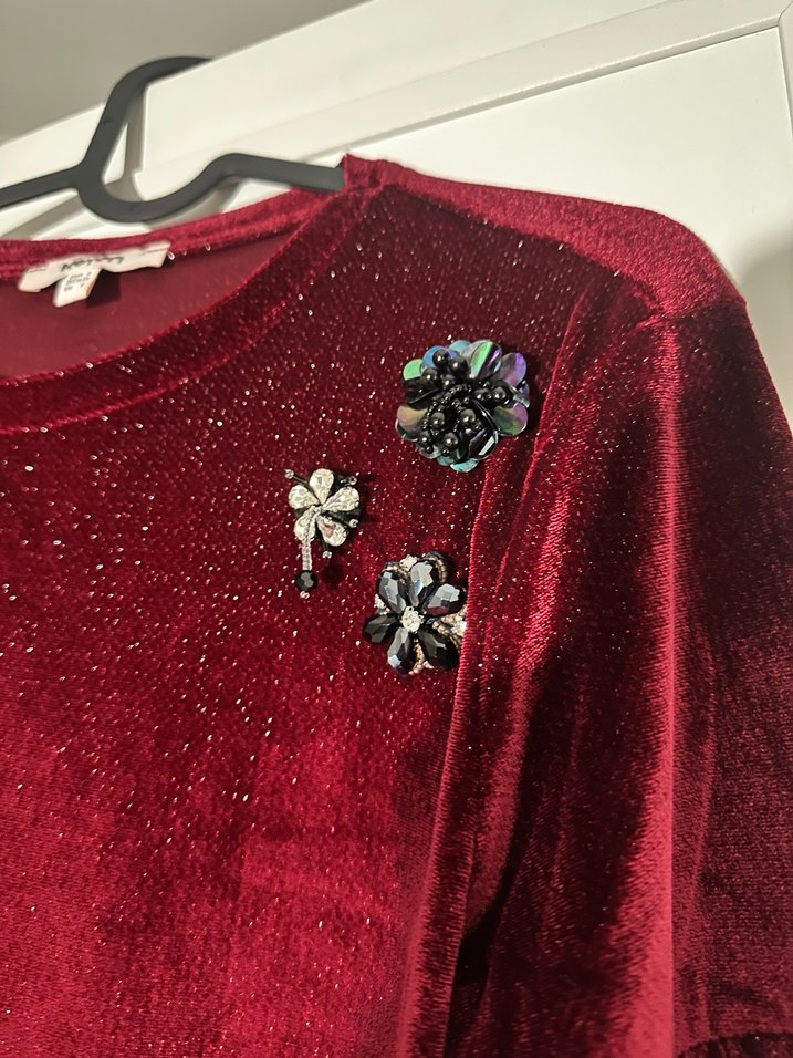 koton kadife parlak kumas elbise - Görsel 2