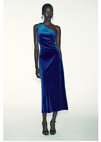 zara kadife elbise - Görsel 3