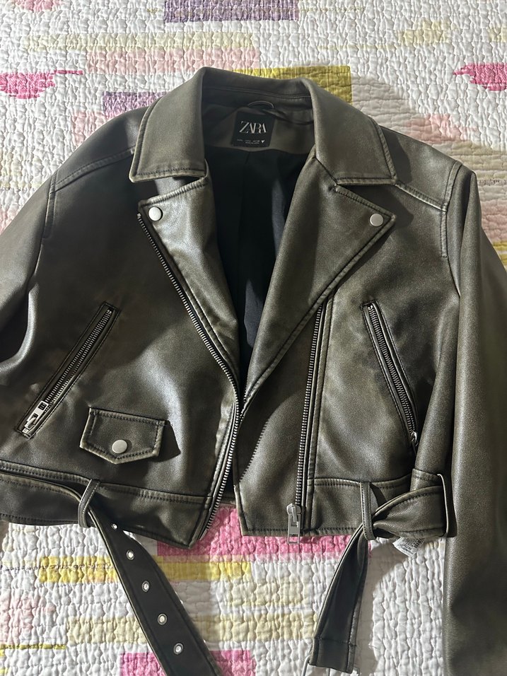 zara deri ceket - Görsel 2