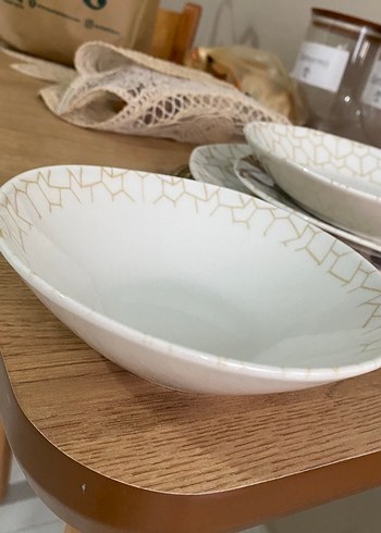 Diğer Beyaz Desenli Yemek Tabağı Seti 24 parça