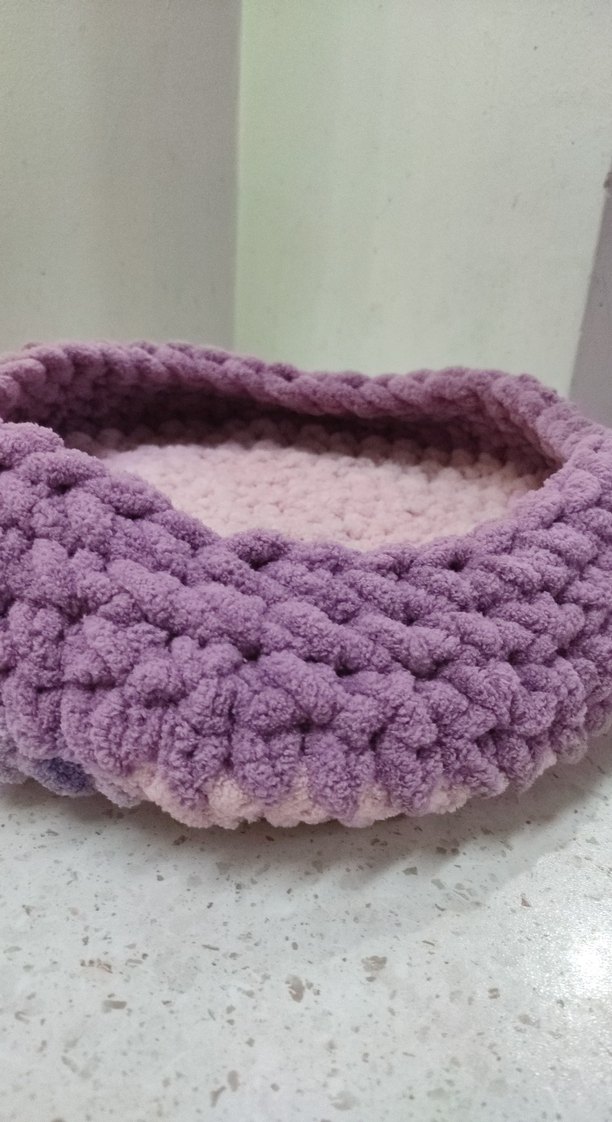 Yuvarlak Örme kedi yatağı - Görsel 3