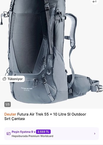 Deuter Futura Air Trek 55 + 10 Litre Sl outdoor sırt çantası - Görsel 7