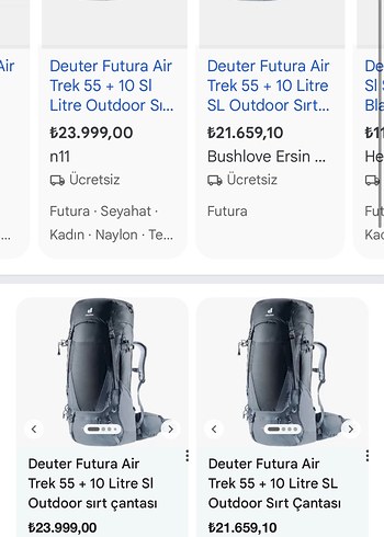 Deuter Futura Air Trek 55 + 10 Litre Sl outdoor sırt çantası - Görsel 6