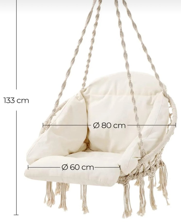 Bohem Salıncak Minderi Asma koltuk, Asma sallanan koltuk sıfır - Görsel 2