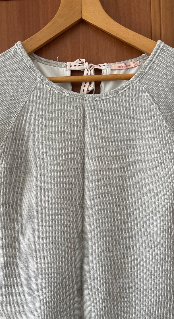 Dantelli Gri  Kısa Kollu Tişört - Görsel 4