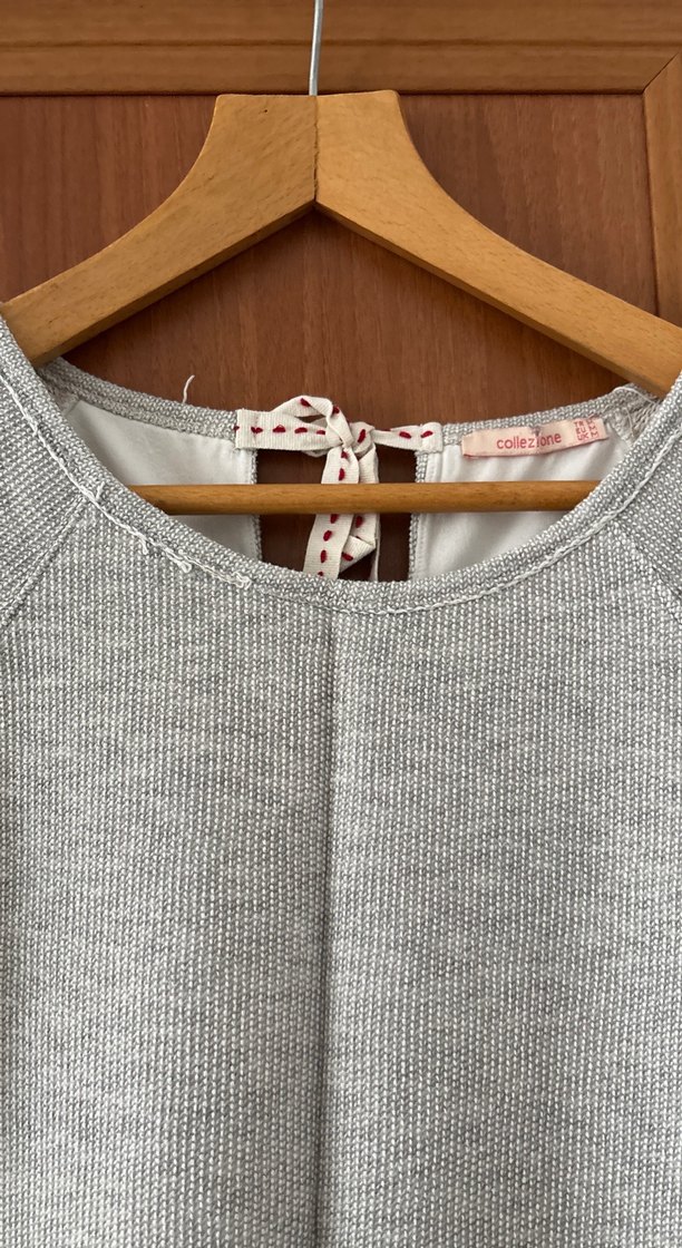 Dantelli Gri  Kısa Kollu Tişört - Görsel 3