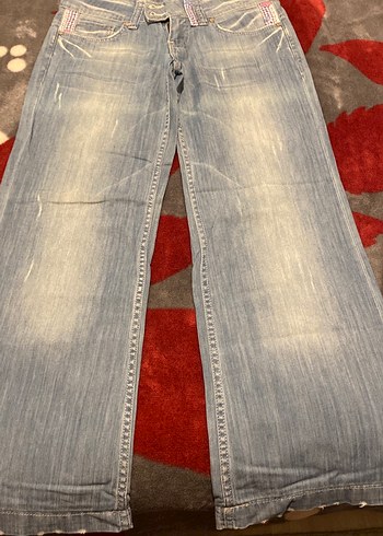 Gri Kadın Bol Kesim Denim Pantolon