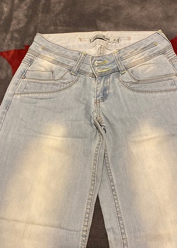 Diğer Gri Bol Kesim Midi Denim Kadın Jean