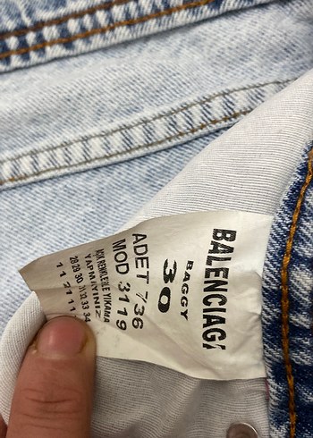 Mavi Baskılı Bol Kesim  erkek Kot Pantolon - Görsel 3