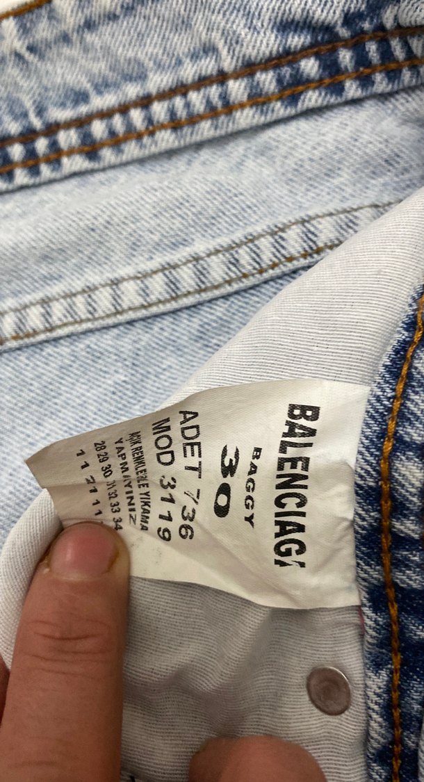 Mavi Baskılı Bol Kesim  erkek Kot Pantolon - Görsel 3