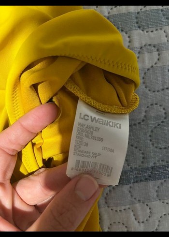 Sarı Drapeli Mini Kadın Mayo - Görsel 3