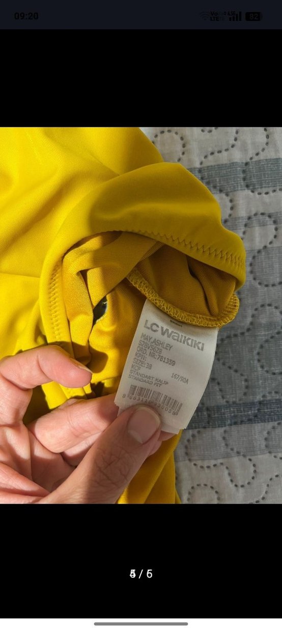 Sarı Drapeli Mini Kadın Mayo - Görsel 4