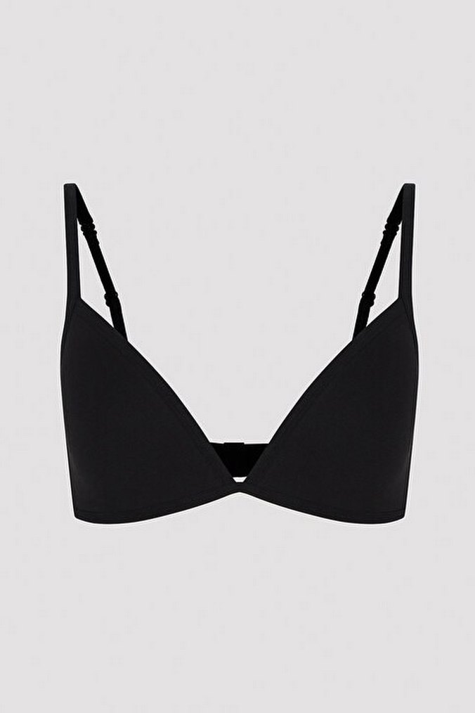 Siyah Minimalist Üçgen Sütyen 80A beden - Görsel 4