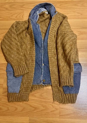 Düğmeli Kahverengi Bohem Denim Ceket - Görsel 2