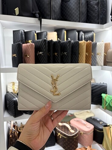 Yves Saint Laurent Cassandre Quilted Chain Wallet